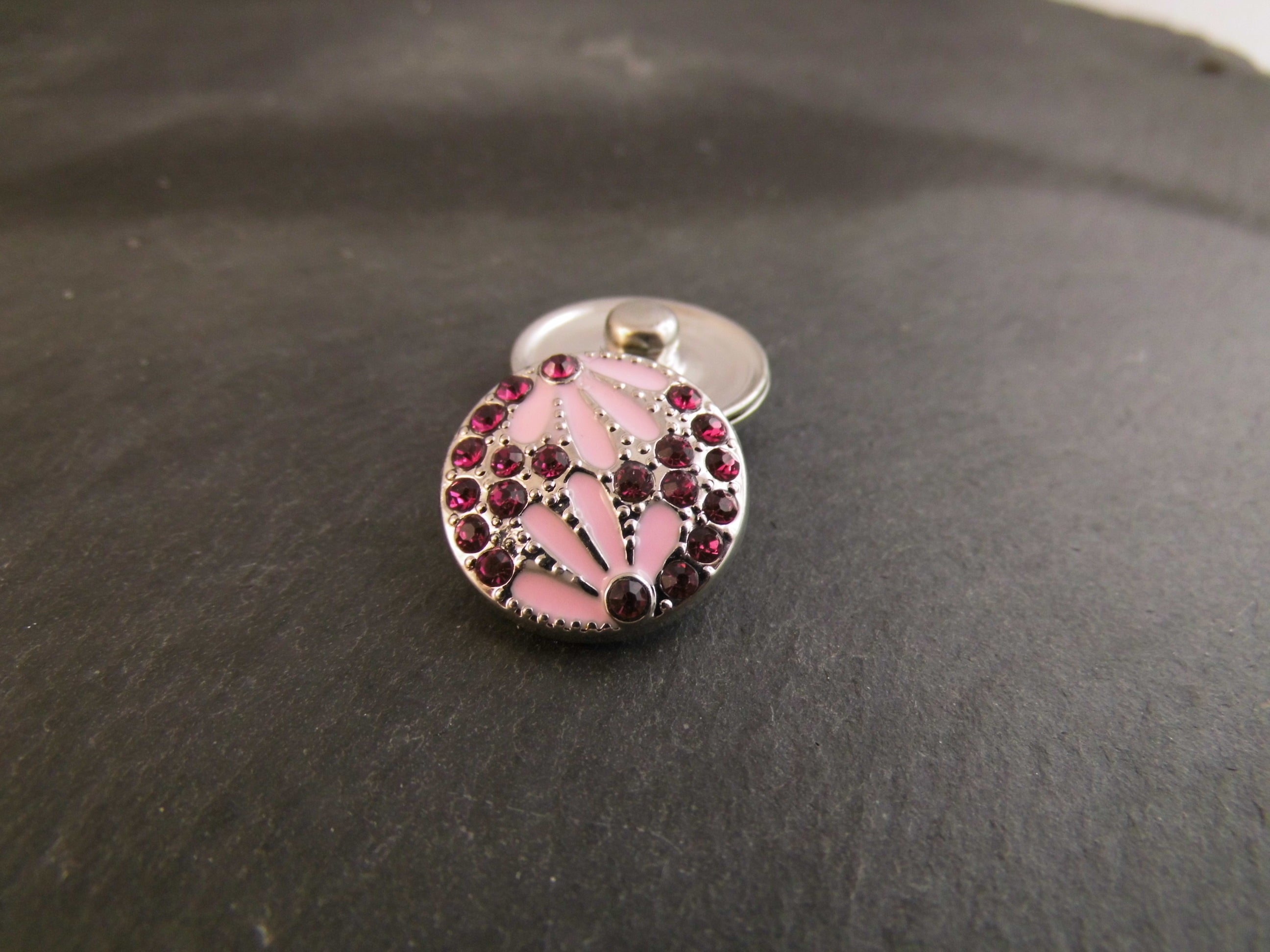 Click Button Metall Glitzersteine verschiedene Motive