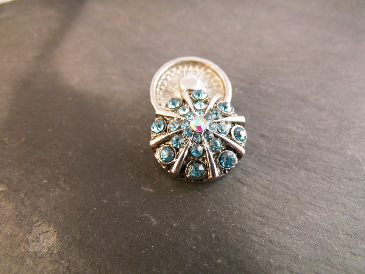 Click Button Metall mit Glitzersteine verschiedene Motive