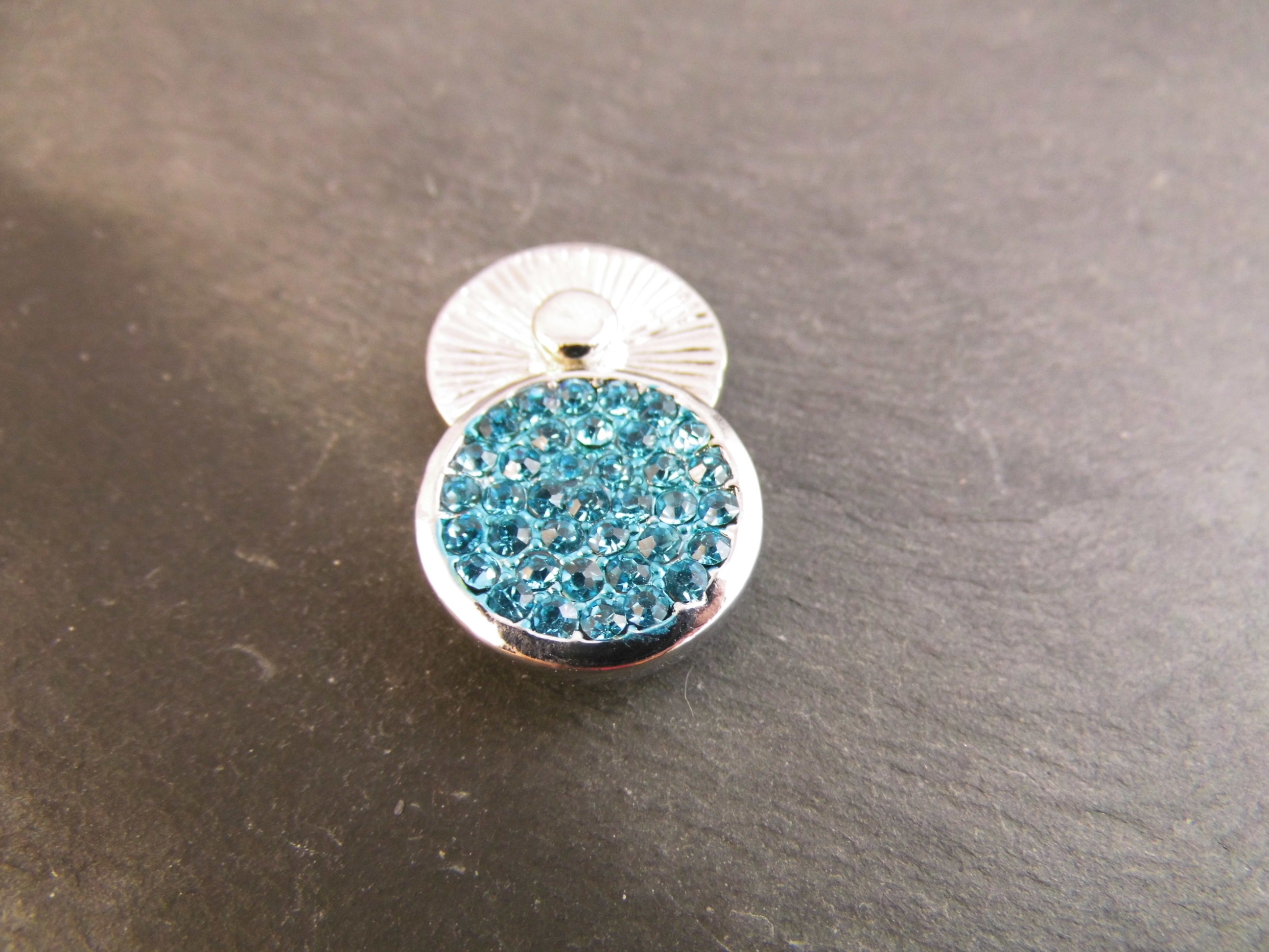 Click Button Metall mit Glitzersteine verschiedene Motive