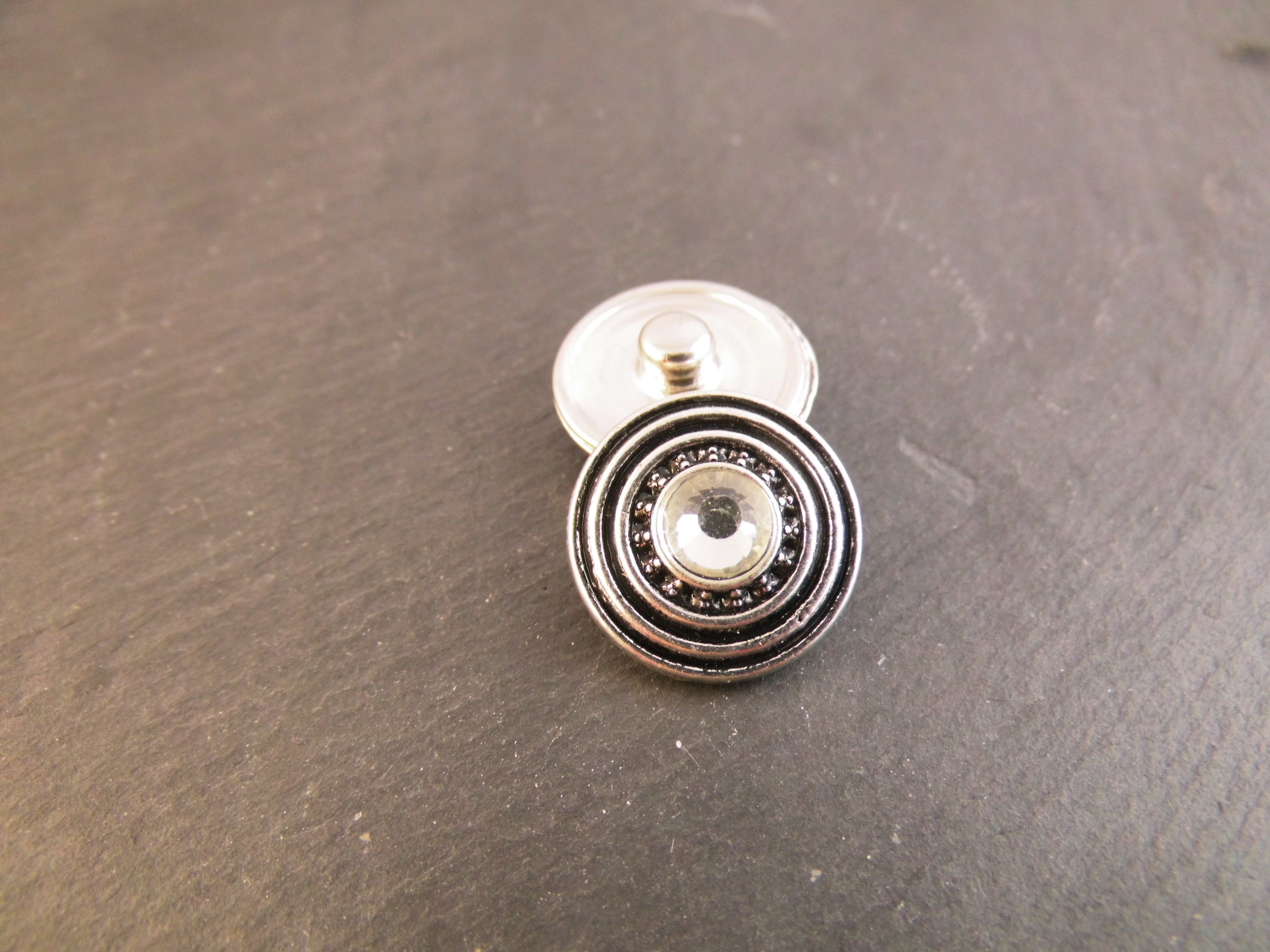 Click Button Metall Glitzersteine verschiedene Motive