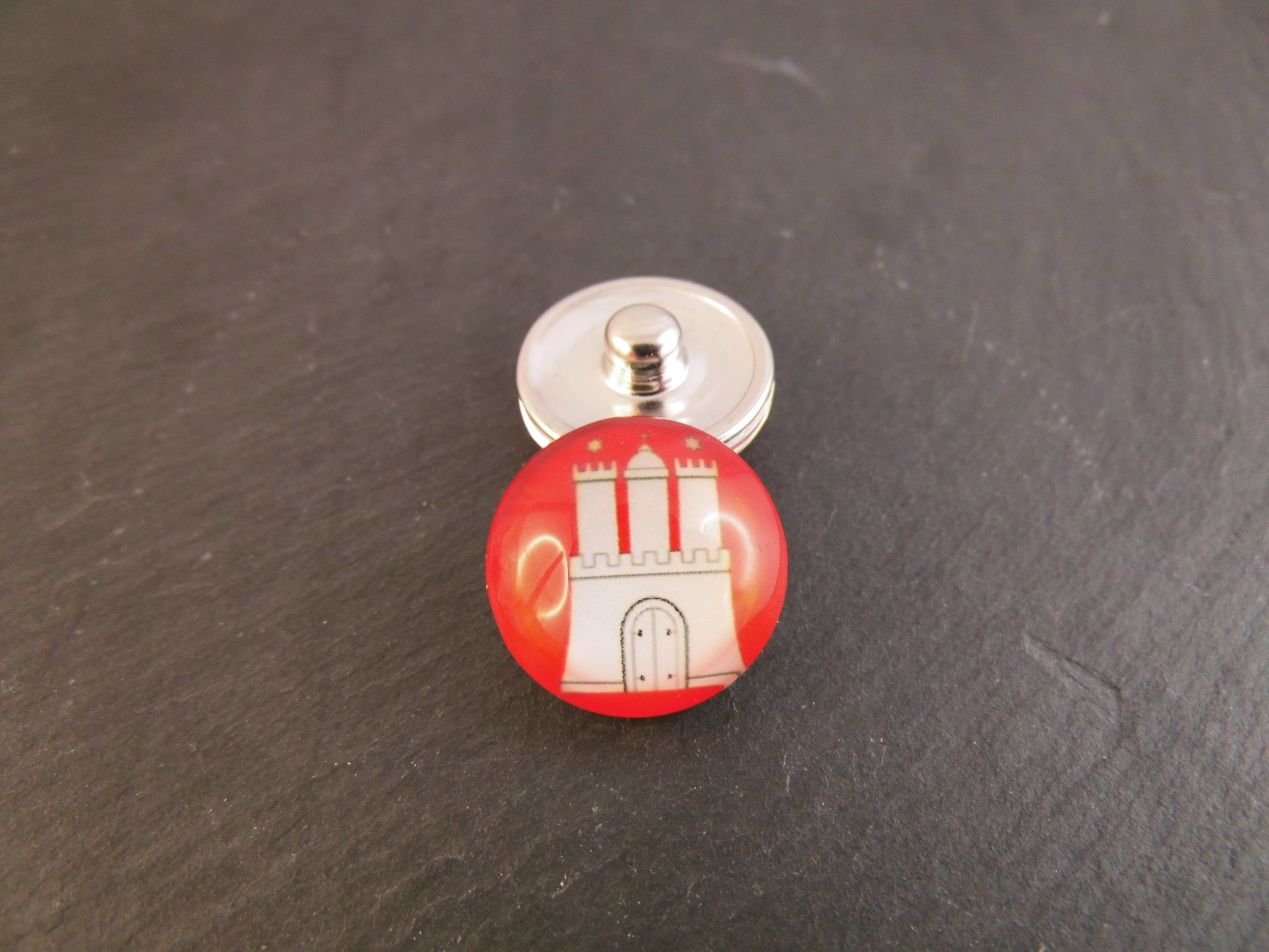Click Button Metall Glas unterschiedliche Motive