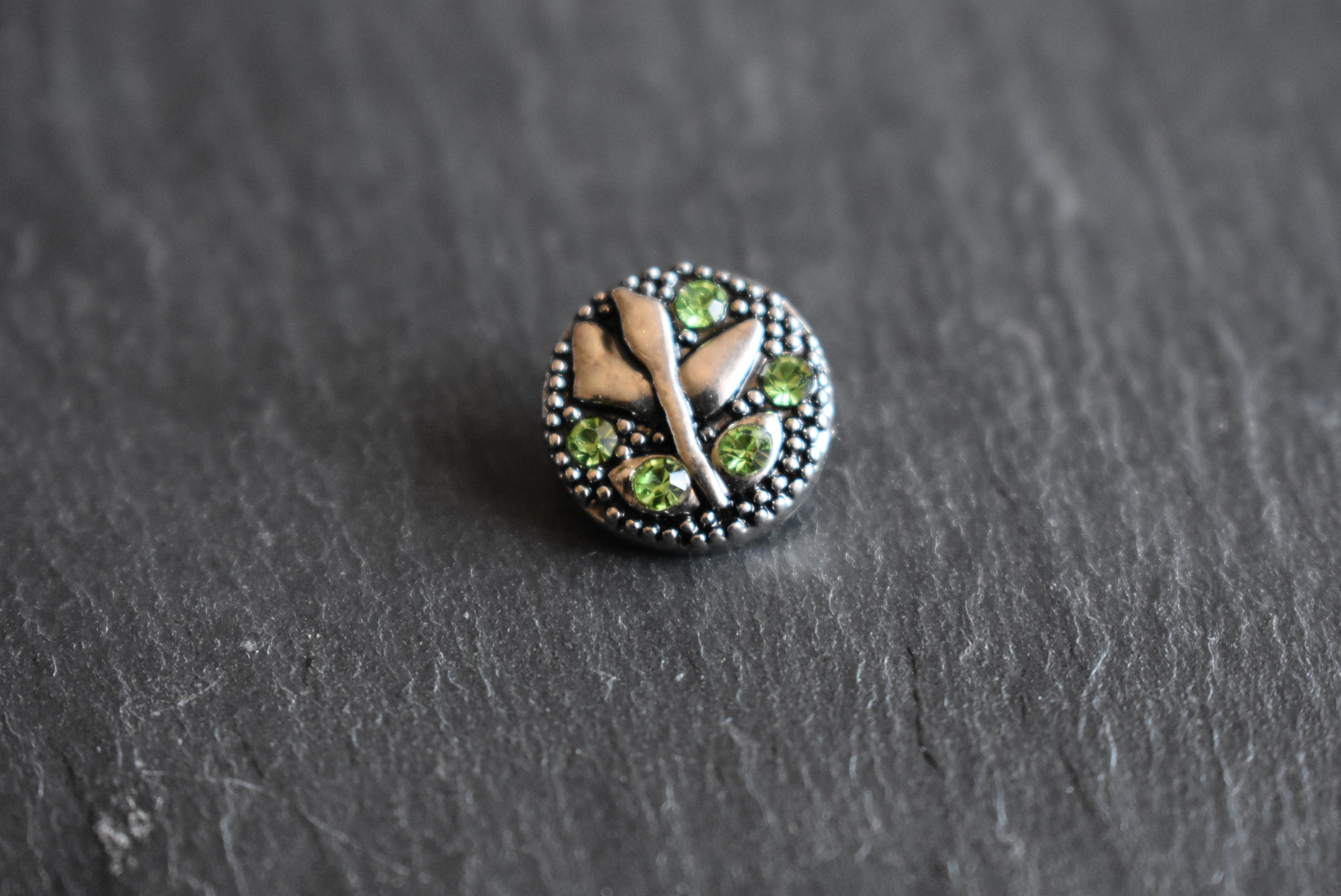 Mini Click Button Metall Glitzersteine verschiedene Motive