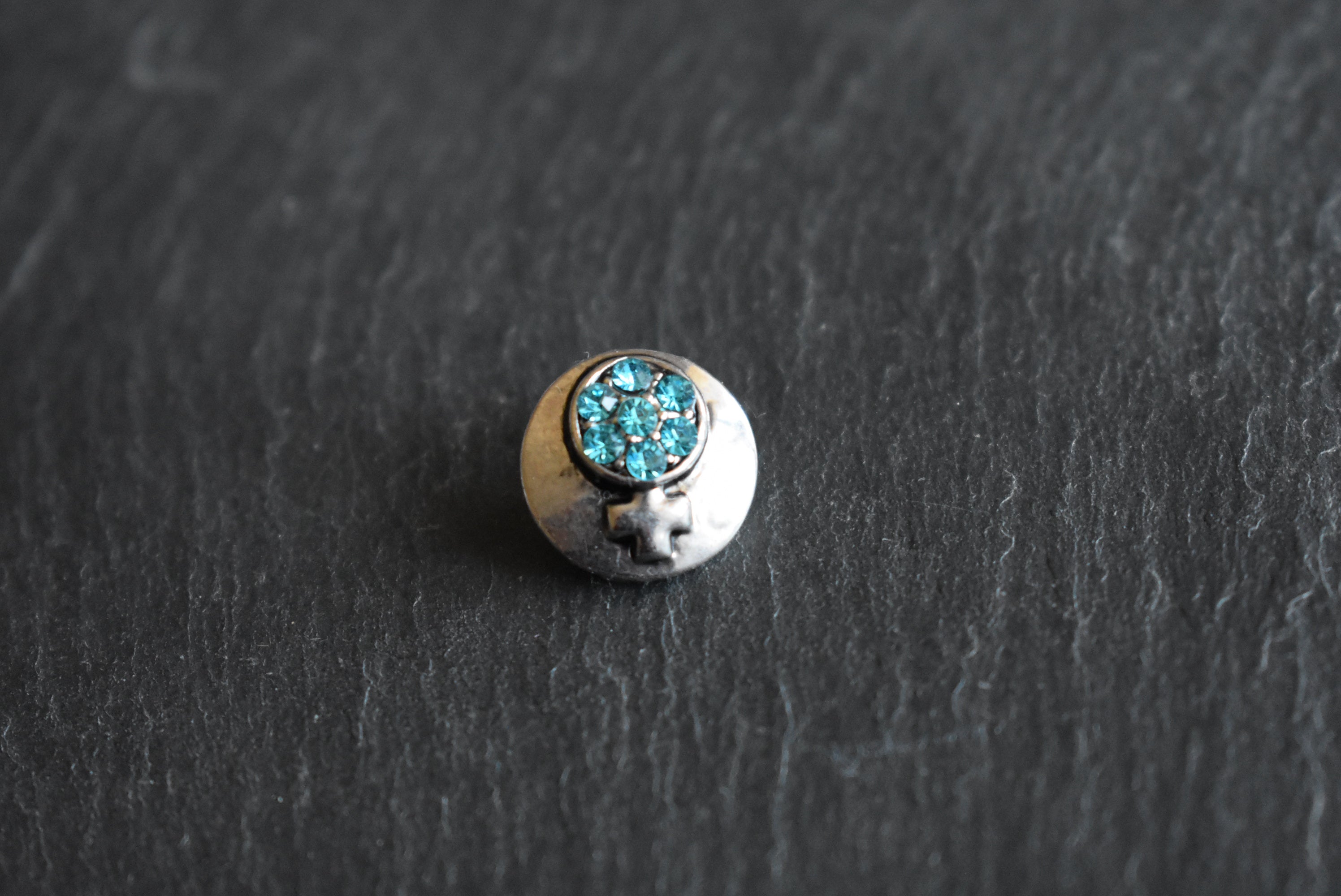 Mini Click Button Metall Glitzersteine verschiedene Farben