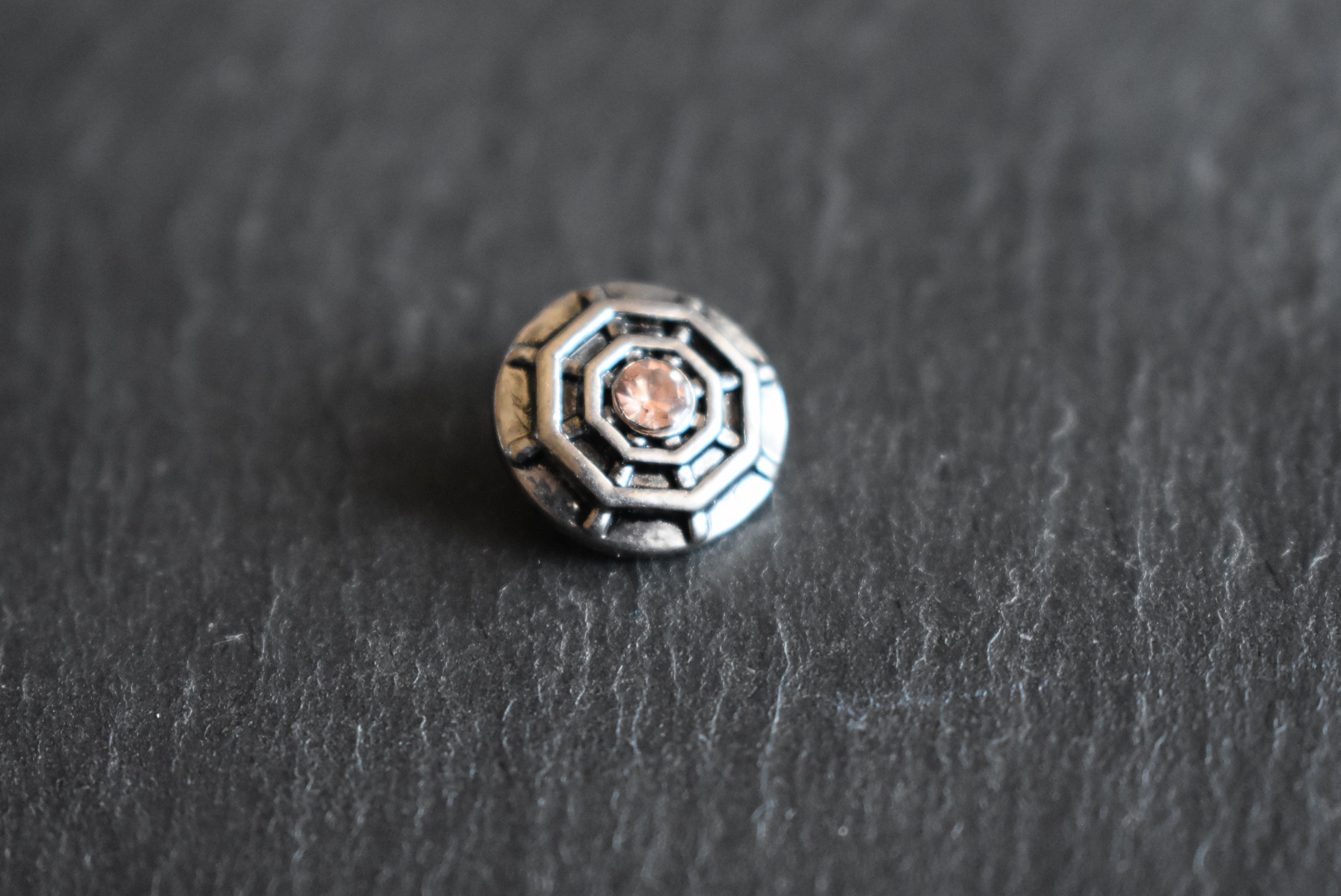 Mini Click Button Metall Phantasie Glitzersteine verschiedene Motive
