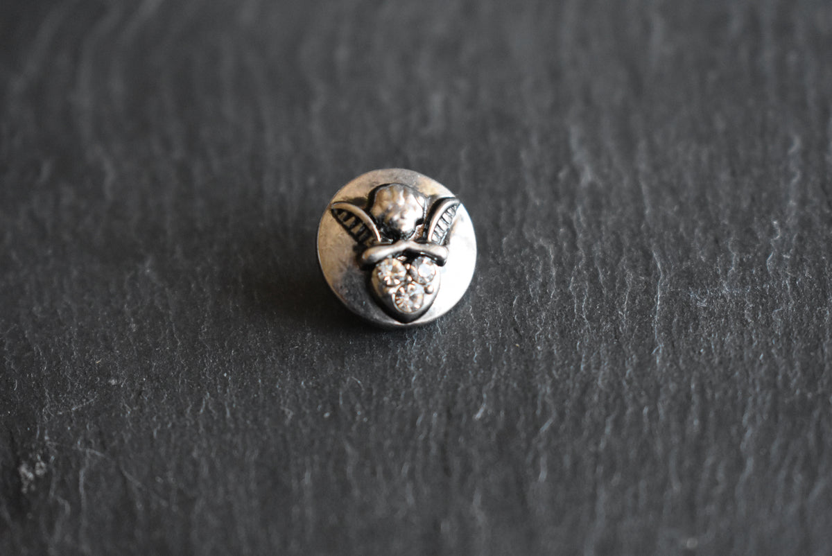Mini Click Button Metall Phantasie Glitzersteine verschiedene Motive