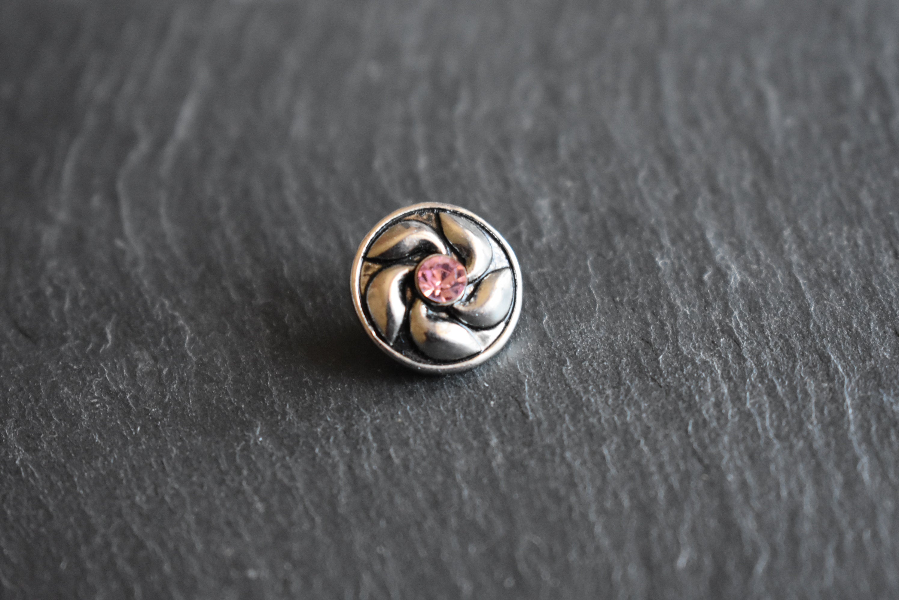 Mini Click Button Metall Glitzersteine verschiedene Motive