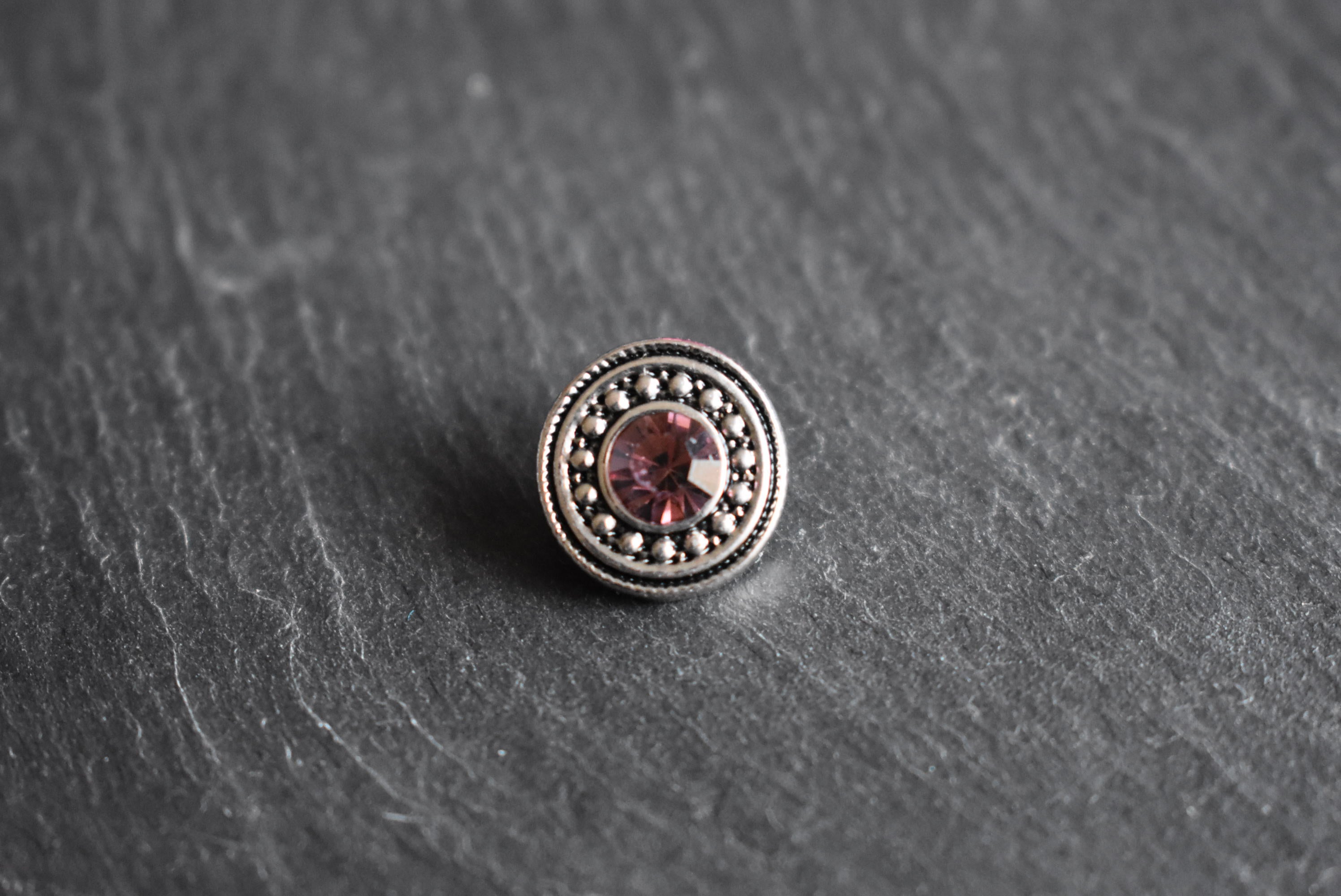 Mini Click Button Metall Phantasie Glitzersteine verschiedene Motive