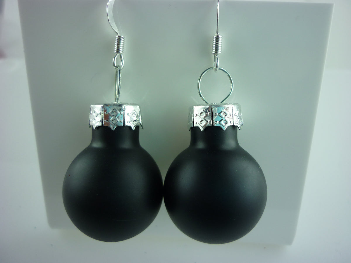 Weihnachtskugel Ohrringe einfach Glas 2 cm verschiedene Farben